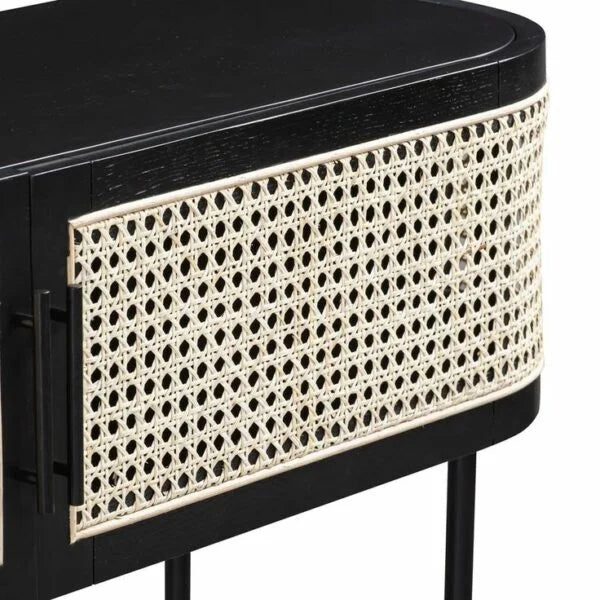 Noir Cane Console Table