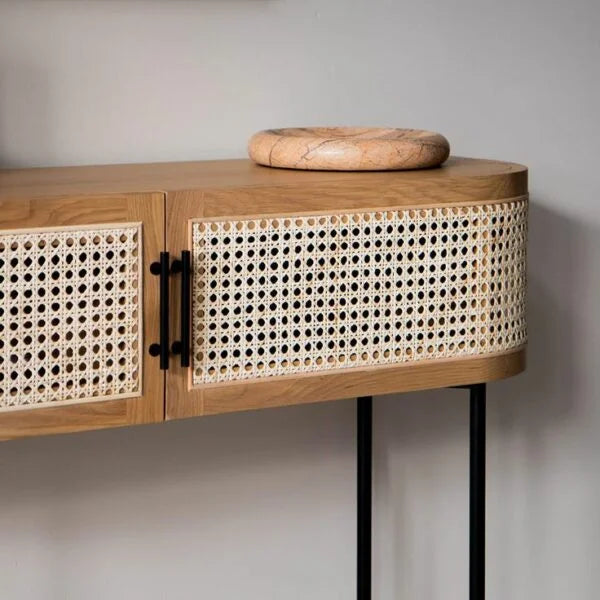 Nordic Cane Console Table