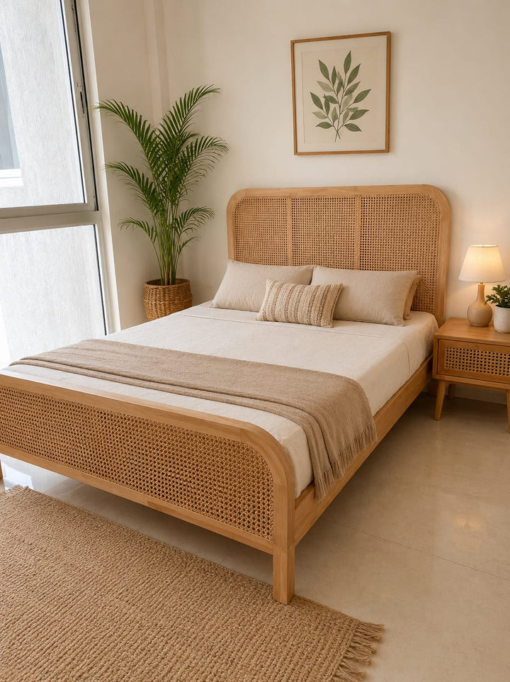 Luna Cane Platform Bed