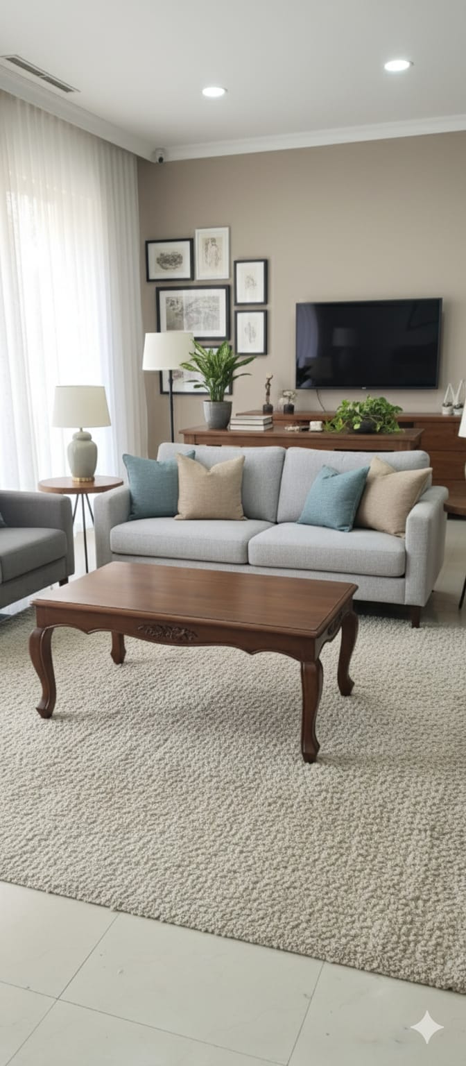 Classic Carved Solid Wood Coffee Table