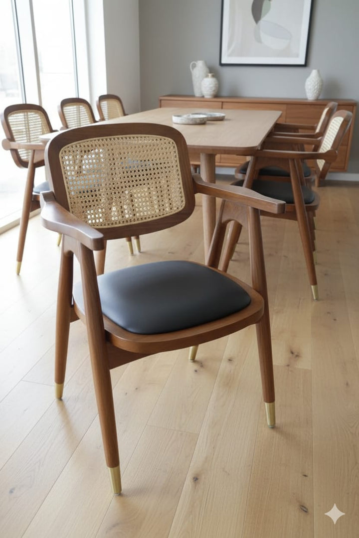 Mid-Century Cane Accent Chair