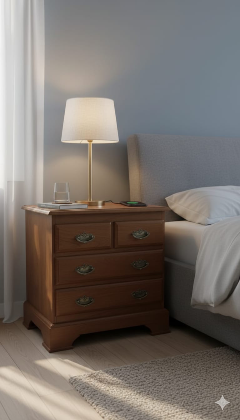 Classic Solid Wood Bedside Table