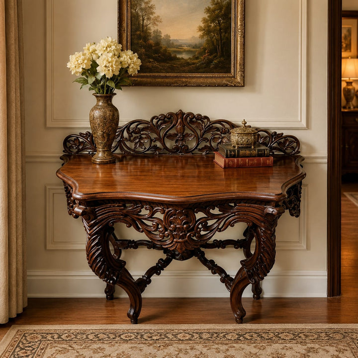 Royal Hand-Carved Console Table