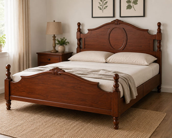 Heritage Solid Wood Panel Bed