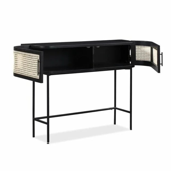 Noir Cane Console Table