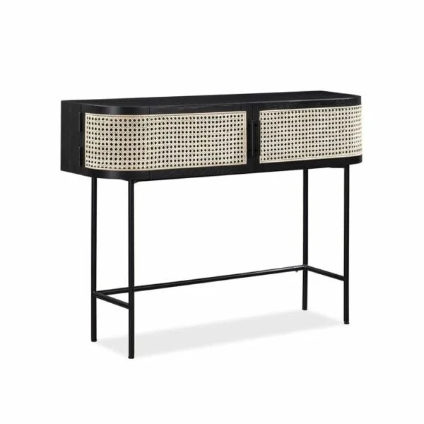 Noir Cane Console Table